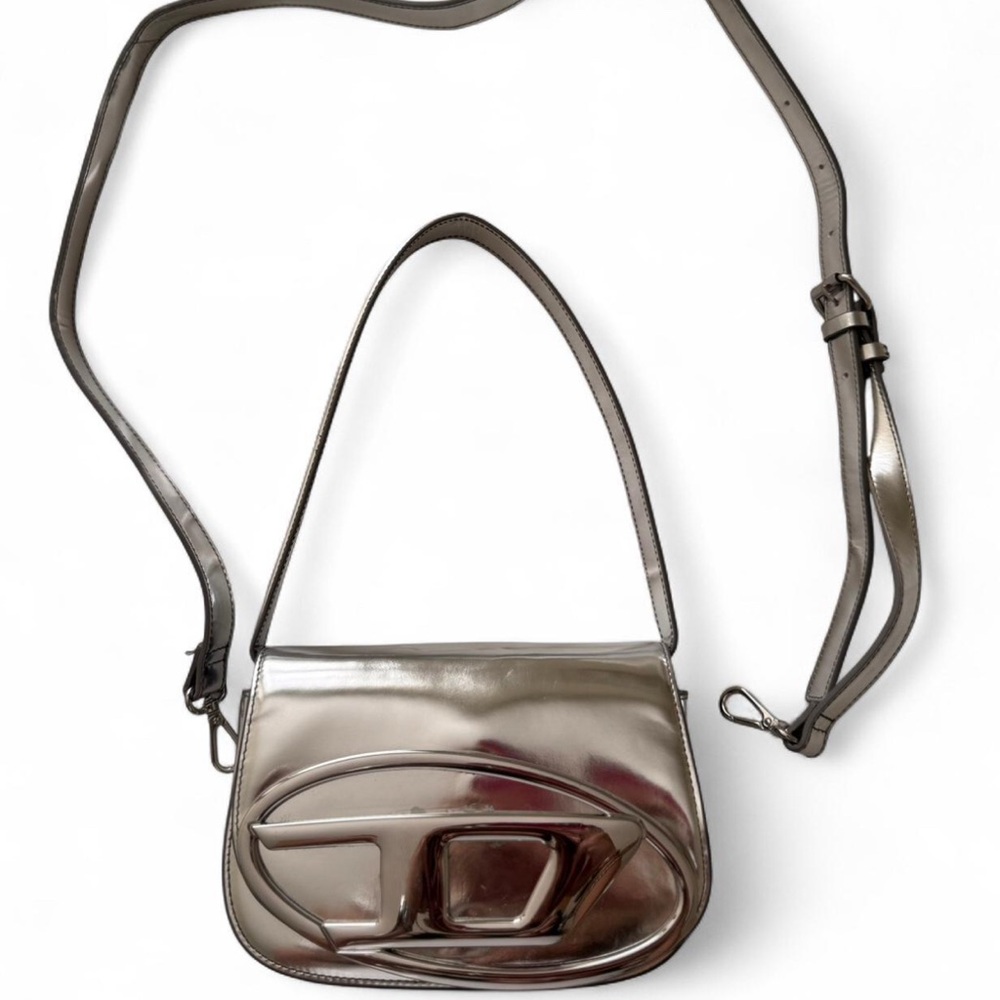Diesel Metallic Silver and Black Clutch